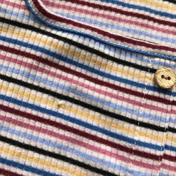 Caution to the Wind Square Neck Striped Multicolor Button Tank Top Size M - Picture 5 of 9